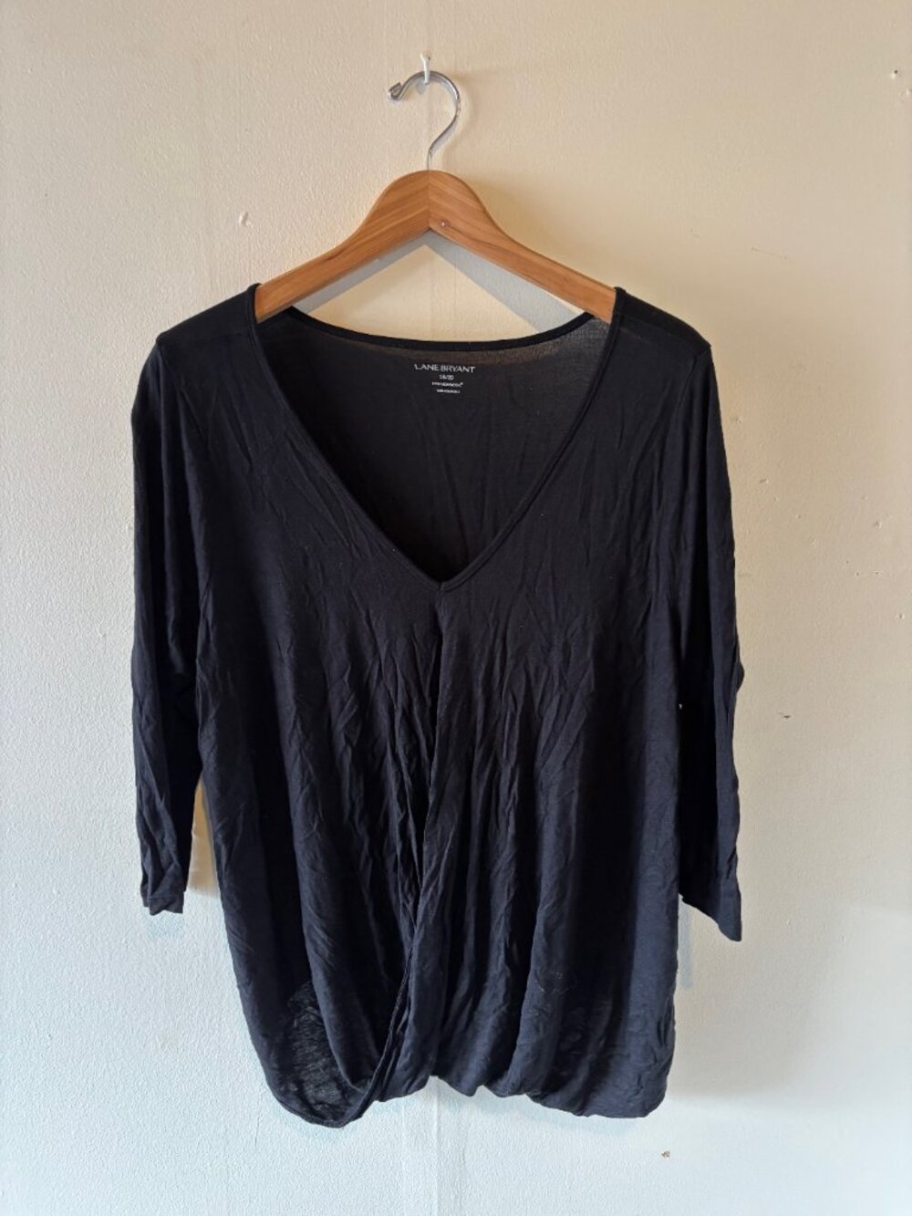 Lane Bryant Black Twist-front V-neck